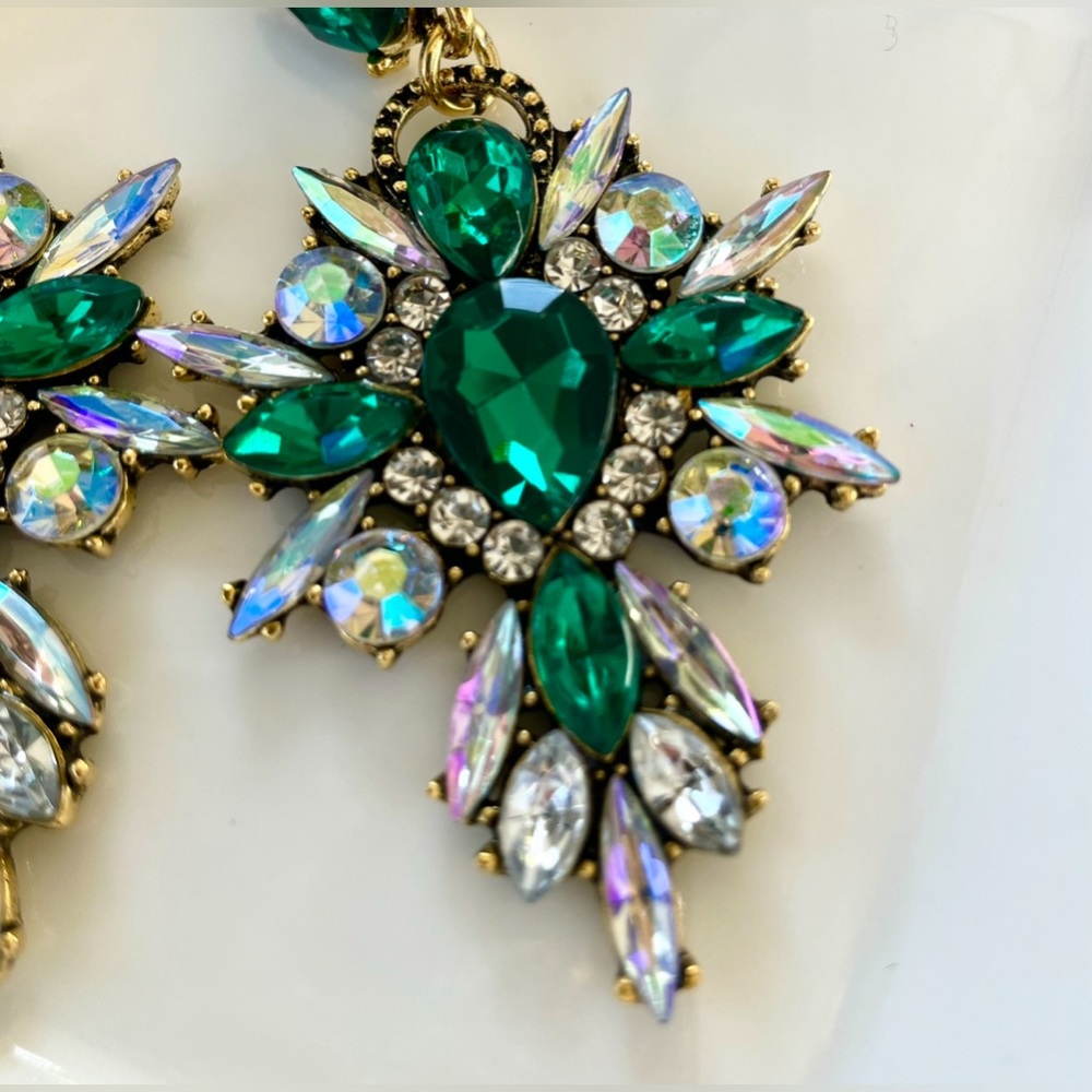 Green statement earrings BRAND NEW